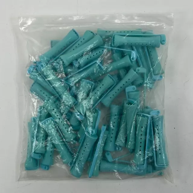 Vintage Teal Blue Plastic Swing Arm Perm & Curling Hair Rods Lot
