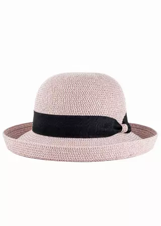 Magid Two Tone Straw Bow Kettle Hat
