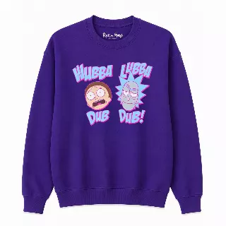 RICK AND MORTY WUBBA LUBBA CREWNECK PURPLE