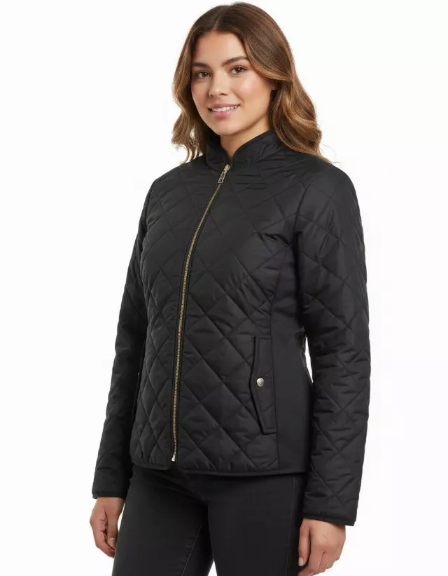 Ladies Jacket with Sherpa Lining — Black / S-M-L-XL