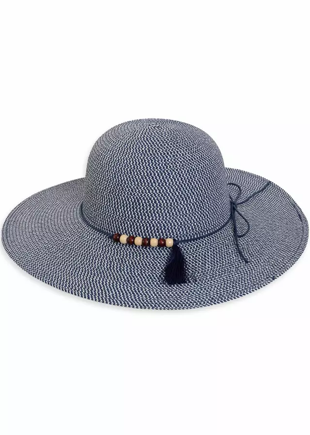 Magid Straw Floppy Hat — Navy · SKU HA-1529S-NAVY