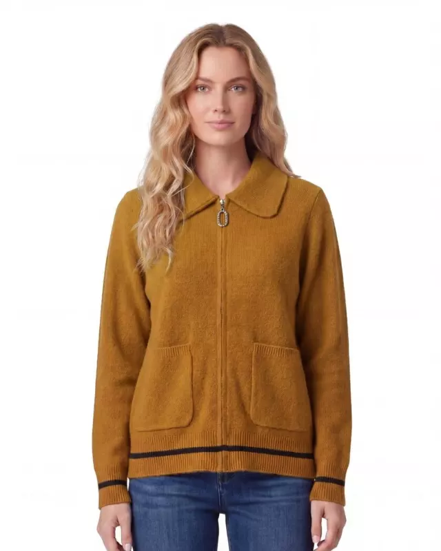 Ladies Sweater Jacket #30 — Mustard / S/M-L/XL