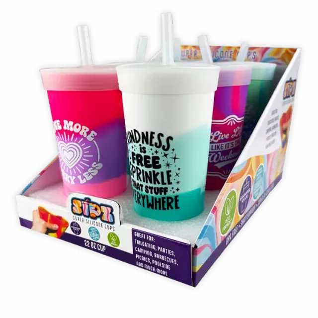 Silicone 22oz Silicone Cup B - 6 Pieces Per Retail Ready Display 26158