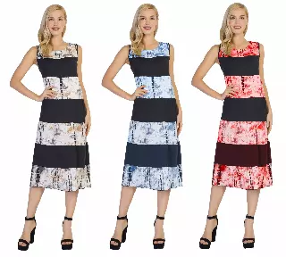 CHH-17025-ON SALE!! ONLY $5 Tie-Dye Print Sleeveless Dress - One Size (6-PCS PRE-PACK)