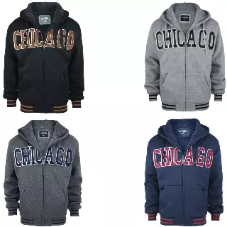 Men's CHICAGO Hoodie- Style #MFJ121- $12.90/ Unit — S-2XL (WHOLESALE) / Light Grey