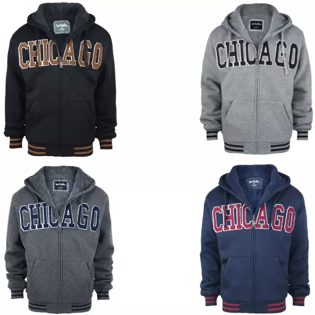 Men's CHICAGO Hoodie- Style #MFJ121- $12.90/ Unit — S-2XL (WHOLESALE) / Black