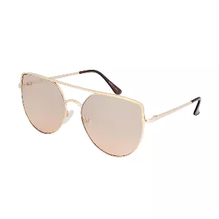 Modern Cat-Eye Brow Bar Aviators with Iridescent Mirror Lenses TD10326