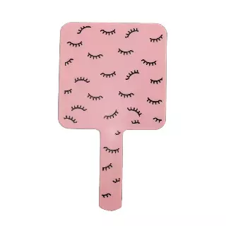 Pink Square Hand Mirror