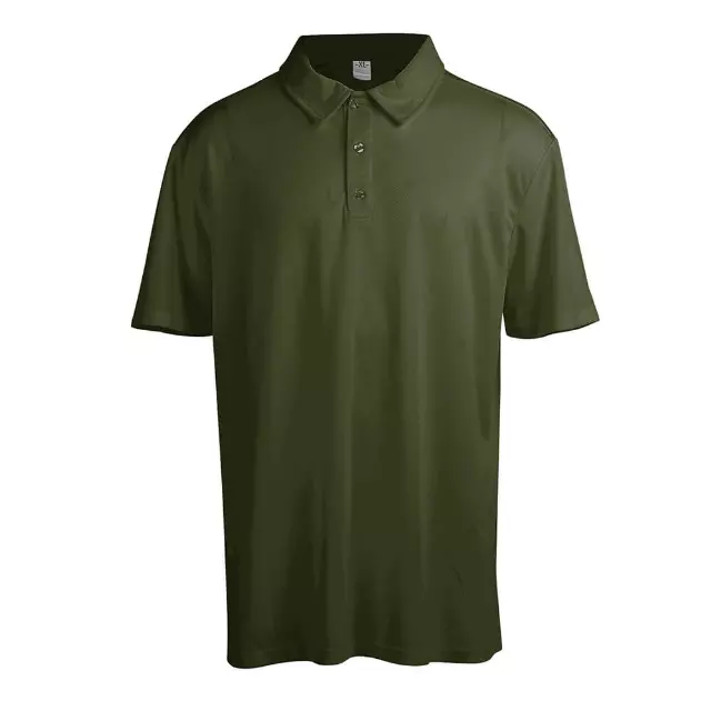 Men's Performance Polo Shirt with Polyester Jacquard Mesh - Style #LHT13 - $4.15/Unit MINIMUM 24 PCS- PLEASE SEE DESCRIPTION - S-2XL — Olive
