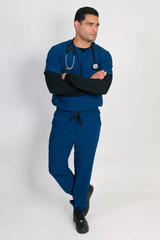 Orion | Men's 4-Pocket Top Rib Knit Cuff Jogger Set — Estate Blue / XL