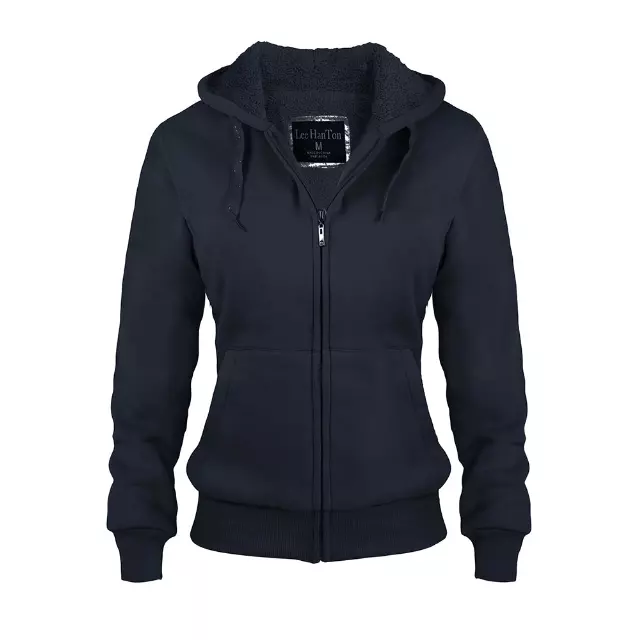 Women’s Cozy Sherpa Lined Solid Sweatshirt - Style #LFJ-01 - $8.50/ Unit - 12PCS/CS - PLEASE SEE DESCRIPTION — Black