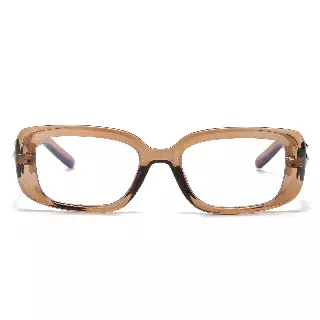90s Style Soft Square Screen Glasses with Raised Silver Star Side Emblems P11036-BLB