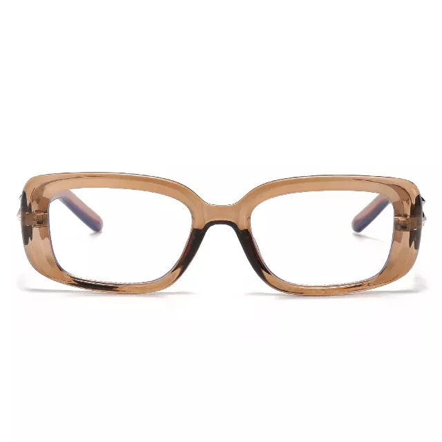 90s Style Soft Square Screen Glasses with Raised Silver Star Side Emblems P11036-BLB