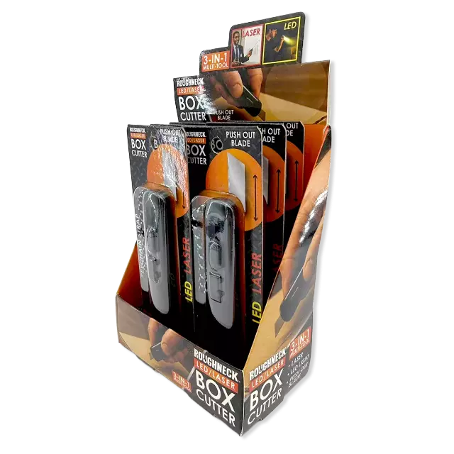 Box Cutter Knife LED Laser - 6 Pieces Per Retail Ready Display 26431