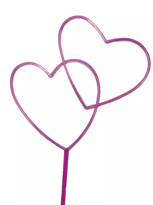 PL2016PK – Pink Double long heart on 16″ pick “DZ” Case pk 72 dz.