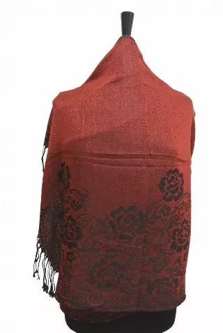 E588 Pattern Pashmina — Red