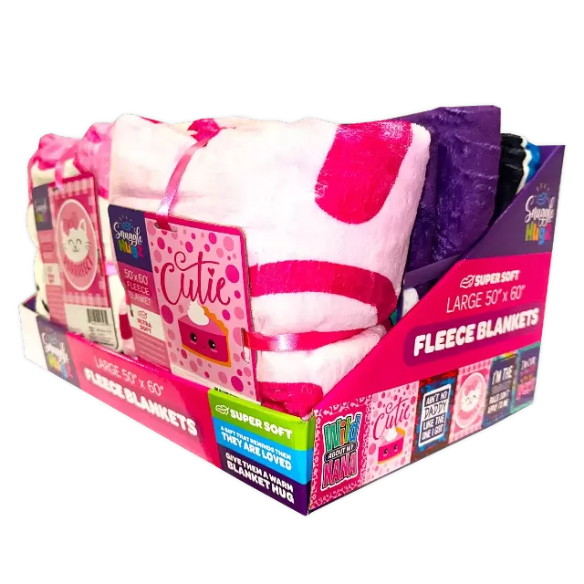 Kids Printed Blankets - 6 Pieces Per Retail Ready Display 24397