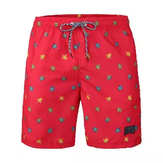 Boys' Quick-Dry Mesh-Lined Swim Trunks - Red