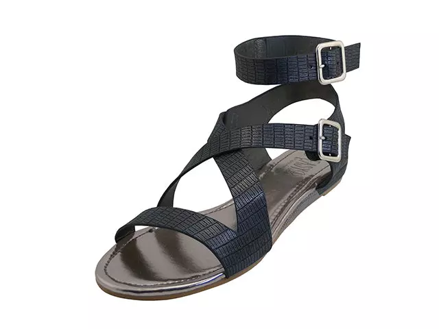 W5601L - Women's "Easy USA" Ankle Height Cross Strap Sandals — Black (W5601L-B) / 6-11 Assorted