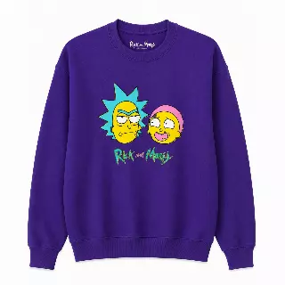 RICK AND MORTY NEON MISPRINT CREWNECK PURPLE