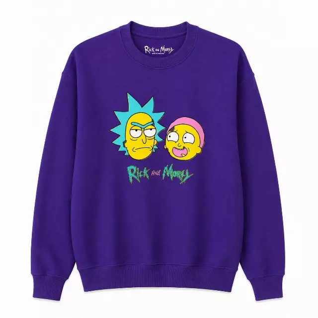 RICK AND MORTY NEON MISPRINT CREWNECK PURPLE