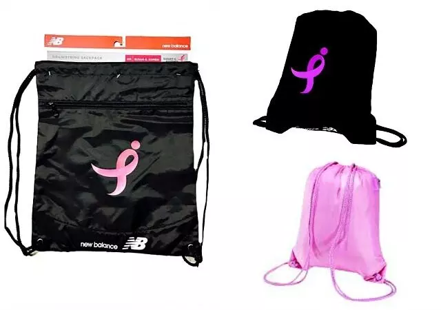 #5-NBS ‘New Balance’ Susan Komen Drawstring Nap Sack $3.00 Each (12 Bags)