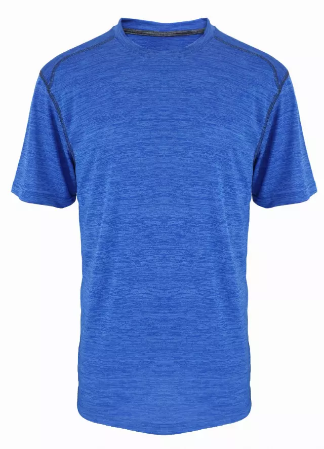 Men's performance crew neck t shirt breathable with marled jersey - Style #LHT10- $6.90/Unit MINIMUM 24 PCS Open Stock - PLEASE SEE DESCRIPTION - S-2XL — Royal Blue