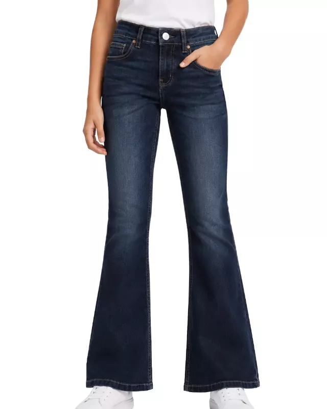 Girls' Faded Skinny Jeans #03 — Dark Indigo / 4-6-8-10-12-14