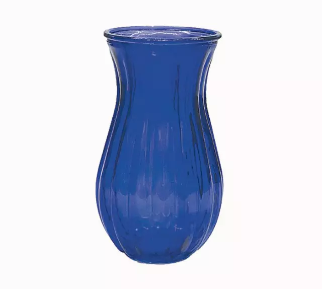 GP8002CB – 9” x 4 “ Ribbed Jordan Vase Cobalt Blue-“case pk 12”