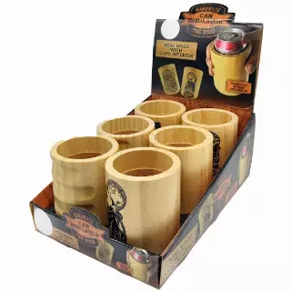 Wood Insulated Can and Bottle Cooler - 6 Pieces Per Retail Ready Display 23222