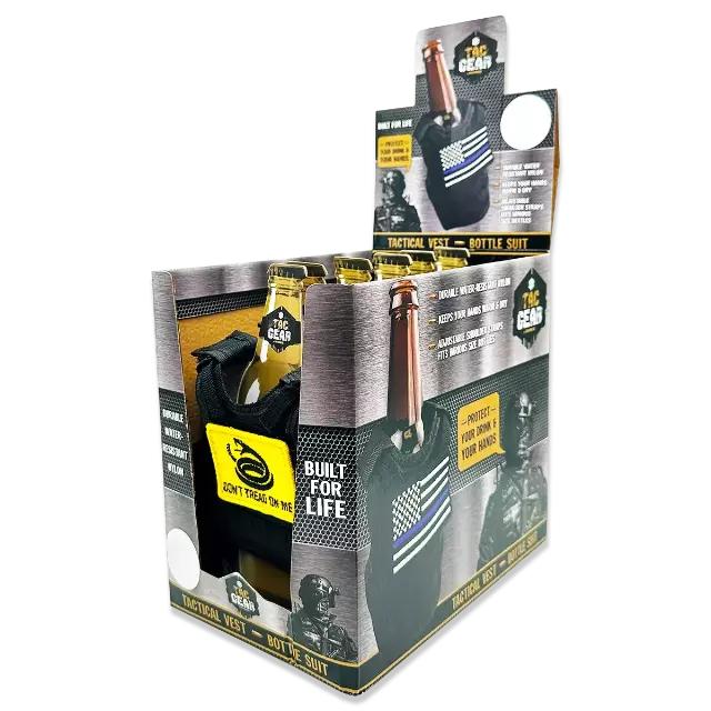 Patriotic MOLLE Insulated Bottle Suit with Patch - 6 Pieces Per Retail Ready Display 23758