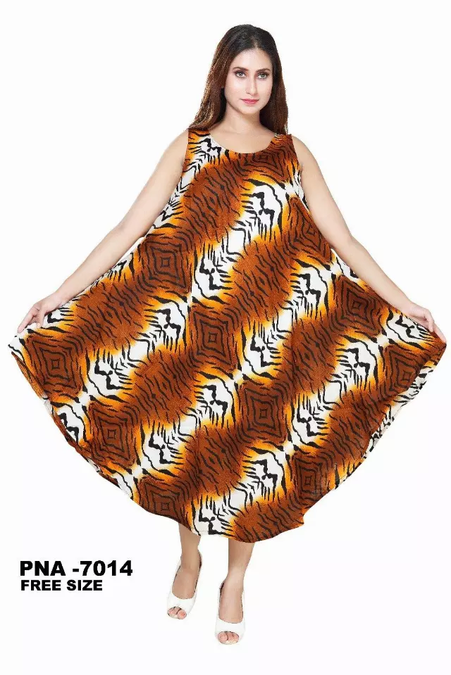 PNA-7014 - Women's Lightweight Sleeveless Umbrella Dress With Scarf - (6-PCS PRE-PACK) ($8 Each)