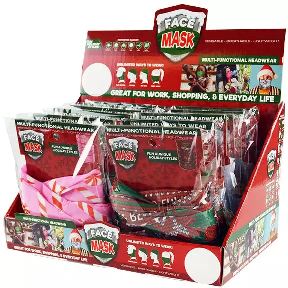 Christmas Tube Face Cover - 12 Pieces Per Retail Ready Display 22111