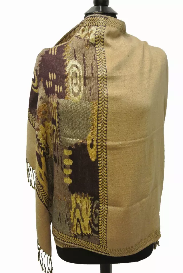 2511 Metallic Pashmina — Camel