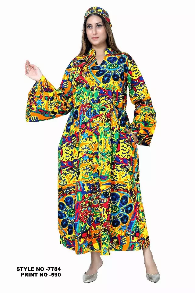 7784 ON SALE!! Ankara Print Long Dress (3 PCS PRE-PACK) - $15.00 EACH — One Size (4 - 24) / Print-590