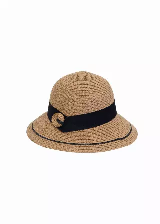 Magid Straw Bucket Hat with Band — Toast