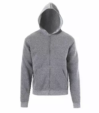 Boys 8-18 Zip Front Fleece Hoodie Jacket Heather Grey - 0283588