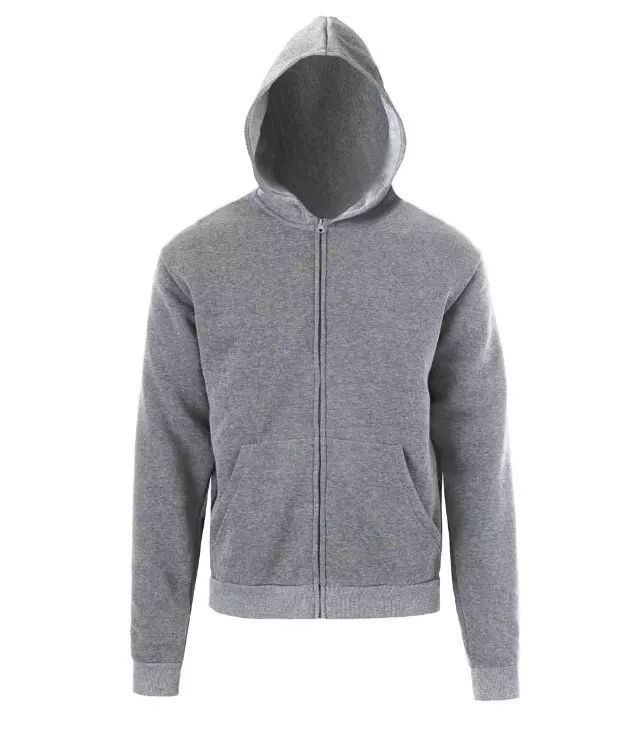 Boys 8-18 Zip Front Fleece Hoodie Jacket Heather Grey - 0283588