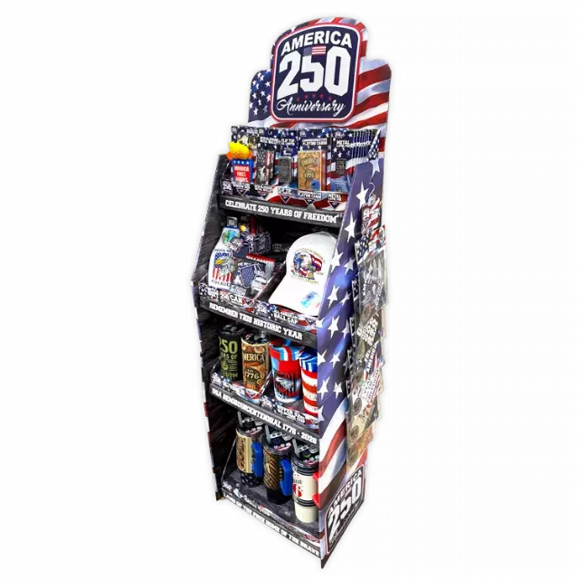 Patriotic USA 250 Floor Display - 78 Pieces Per Retail Ready Display Kit 88626