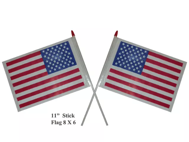 G-333 - Wholesale 5 X 8 Plastic Handle Mini US Flag