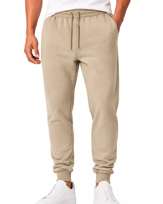 Men's Lightweight Fleece Jogger Pants #03 — Sand / S-M-L-XL