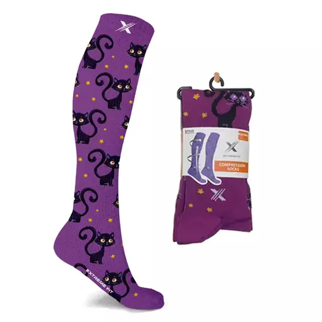 HALLOWEEN COMPRESSION SOCKS — Small/Medium · SKU XX-CAT-M