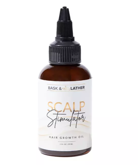 Bask & Lather Scalp Stimulator Hair Growth Oil, Cold Pressed Mint and Rosemary Blend with Grapeseed for Hair Growth, Organic Natural Leave in, All Hair Types, 2 Fl Oz