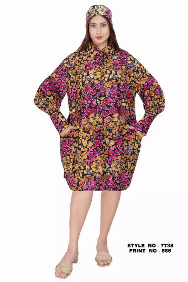 7738-ON SALE!! Button Down Ankara Print Dress - $12.00 Each — Free Size / Print-586