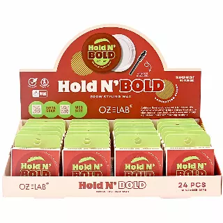 Oz Lab Hold'N Bold Brow Styling Wax - Wholesale Display 24 Units (OZB-2416)