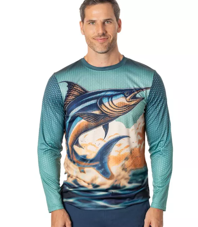Men Performance L/S Marlin Fish Graphic-7665093 3XL