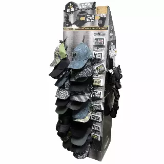 Patriotic Tac Gear Hat and Accessory Assortment Floor Display (Clean) - 56 Pieces Per Retail Ready Display Kit 88469
