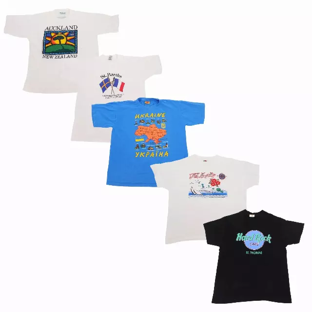 Vintage & Modern Destination Vacation & Tourist T-Shirts Mix of 15