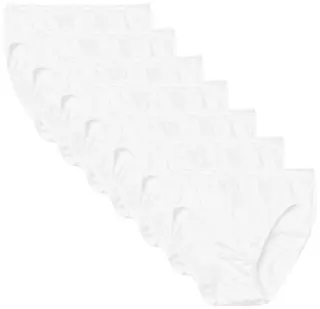 #0W-H-PL43EG-6W Hanes Women’s White Soft Cotton High Cut Panties – $4.00 per 12 pair pack (5 Packs)