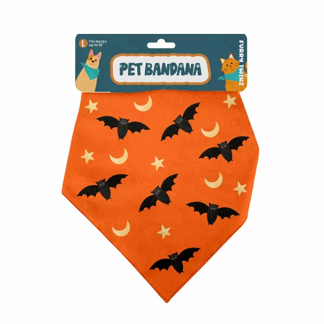 Halloween Pet Bandana – Festive Seasonal Accessory — Bat Moon